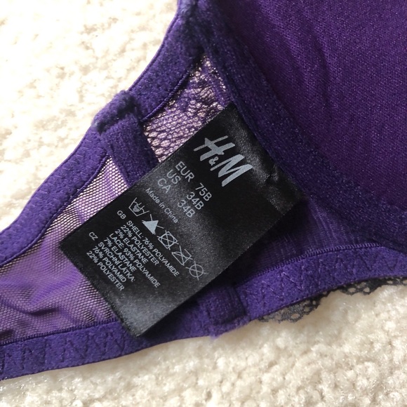 Purple and black lace bra - Picture 5 of 7